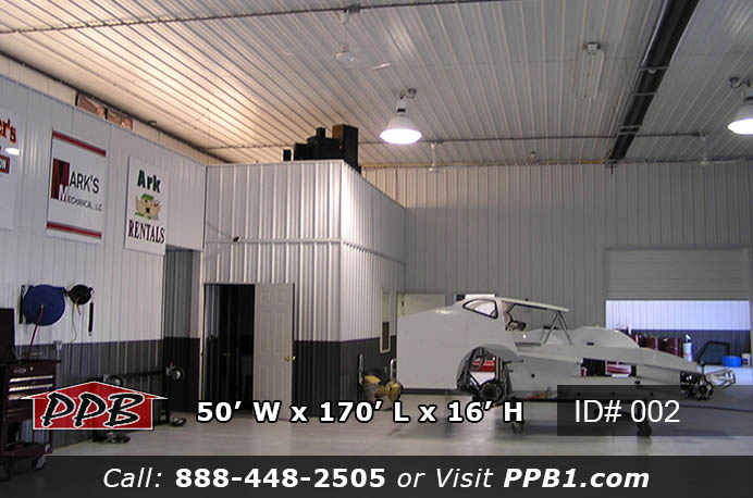 Interior office partition and open bay inside 002 50x170x16 Pennsylvania commercial workshop building