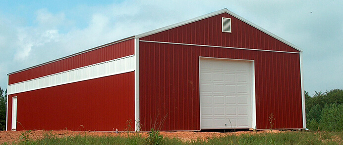 183 – Large Agricultural Red Pole Building