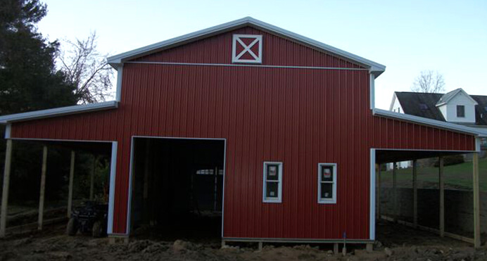 241 – Large Red Agricultural Pole Barn