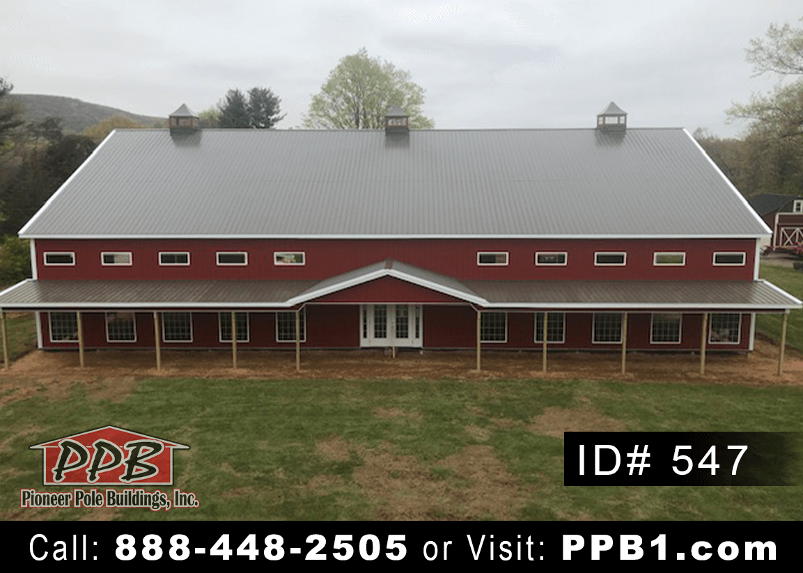 547 – Large Red Custom Commercial Pole Barn