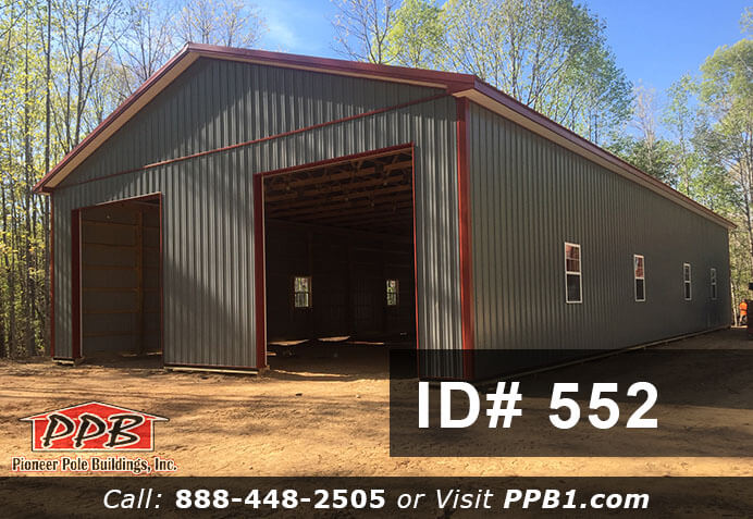 552 – 40×80 Metal Pole Building Insulated Garage