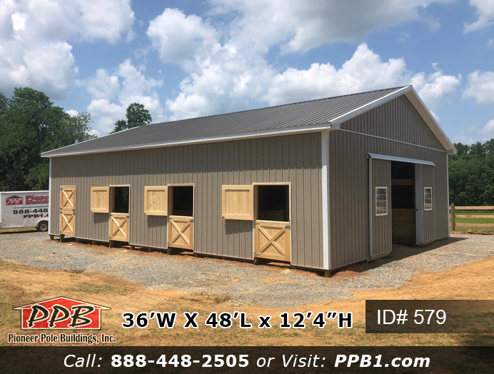 579 – Equestrian Horse Barn With 6 Stalls