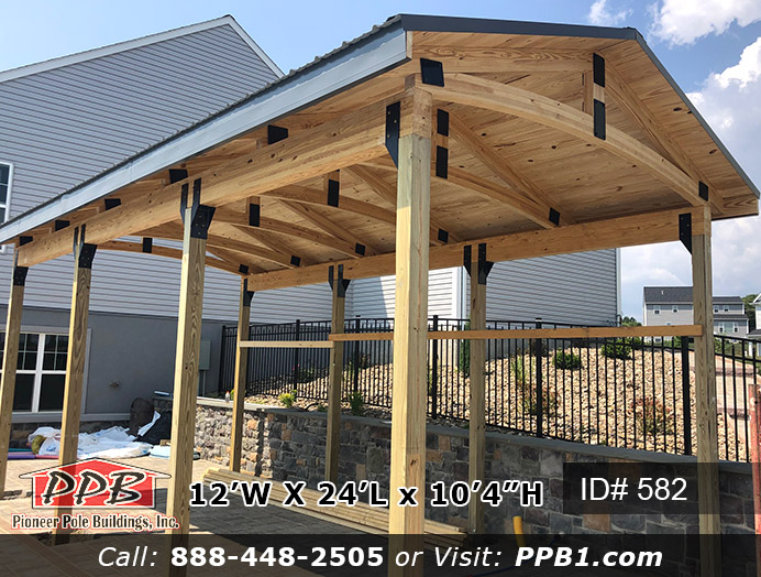 582 – Pavilion With Arched Glu-laminated Trusses