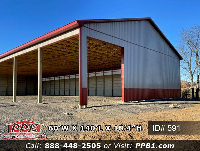 591 – Commercial 3-Sided Storage Building 60x140x18