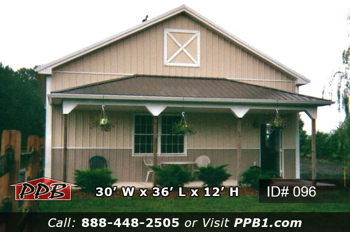 096 – Pole Barn With Custom Porch 30x36x12