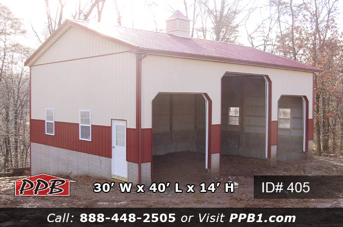 405 – Custom Pole Barn On Concrete Wall 30x40x14
