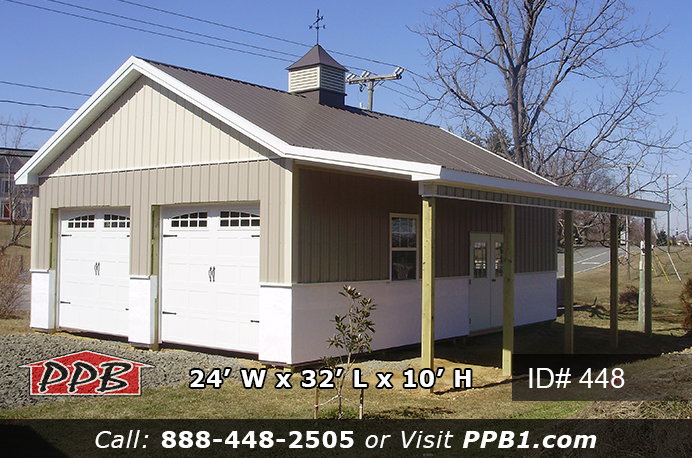 448 - Residential Pole Building With Lean To 24x32x10