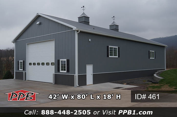 461 – Custom Commercial Pole Building 42x80x18