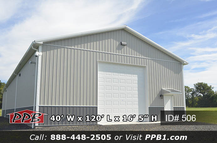 506 – 40x120x16 Pole Building – Viper Garage