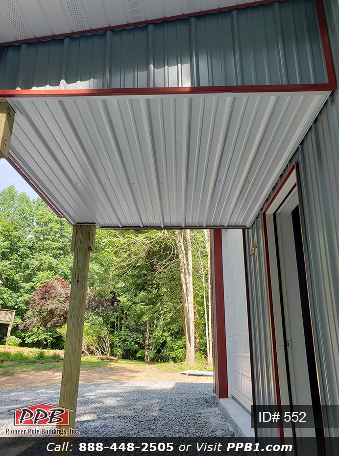 Pole Building Dimensions: 40’ W x 80’ L x 14’ 6” H (ID# 552) Insulated Garage/Shop 40’ Standard Trusses, 4’ on Center 4/12 Pitch Colors: Siding Color: Slate Roofing Color: Red Trim Color: Red