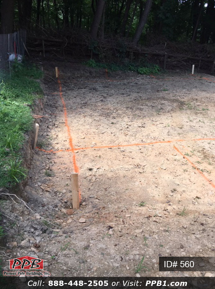 Level Ground and ready for a pole building garage.