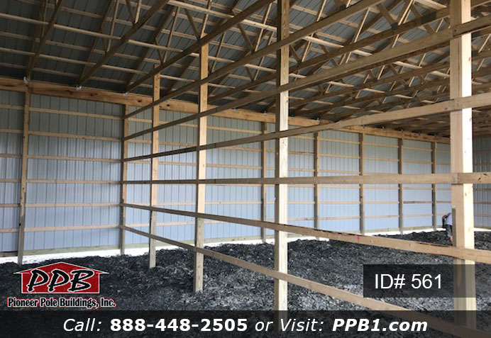 Pole Building Dimensions: 40’ W x 80’ L x 14’ 4” H (ID# 561) A Tan Storage Building 40’ Standard Trusses, 4’ on Center 4/12 Pitch Colors: Siding Color: Tan Roofing Color: Red Trim Color: Red