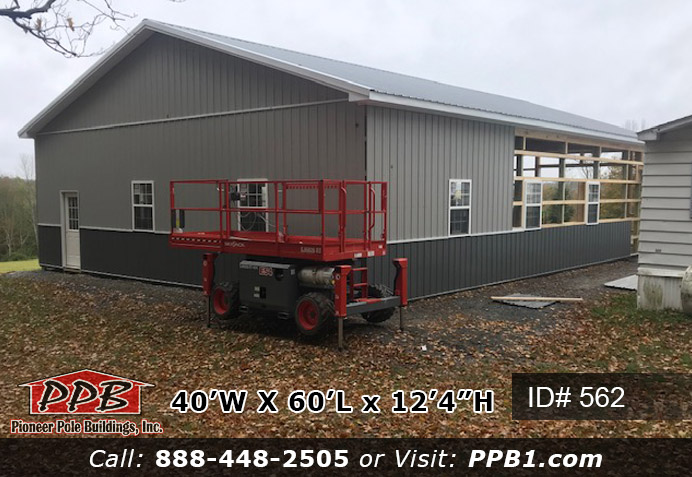Garage with two-tone siding, lower color: charcoal, upper color ash gray.