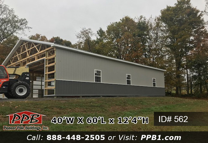 Garage with two-tone siding, lower color: charcoal, upper color ash gray.