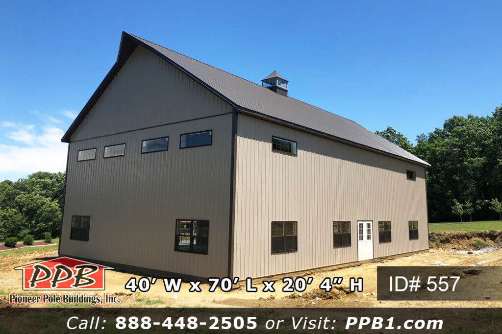 557 Custom Two Floor Pole Building Basketball Court 40x70x20