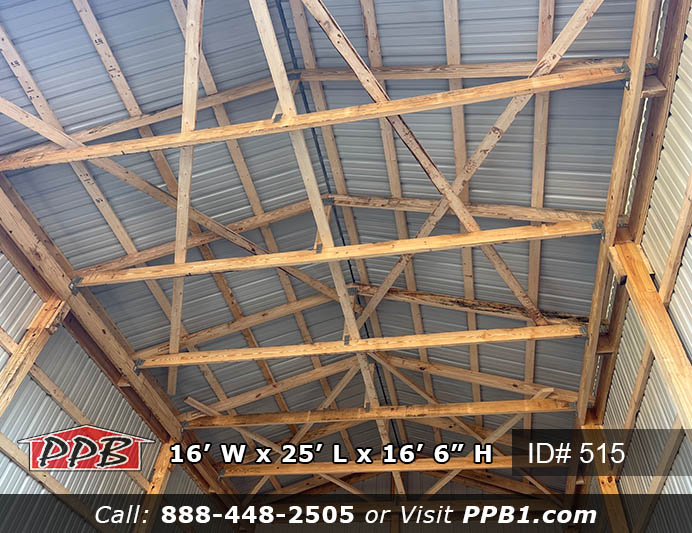 Trusses in 16 foot wide building