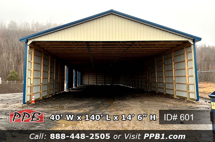 Open Gable of a long storage commercial building
