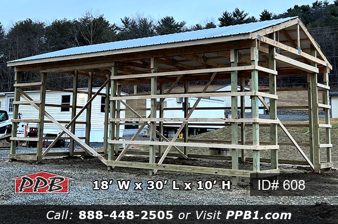 Pole Barn being built