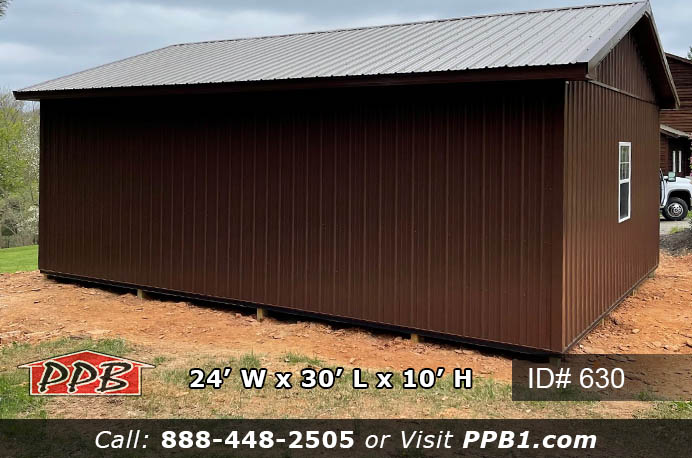 630 - Brown Two Bay Commercial Pole Building 24x30x10