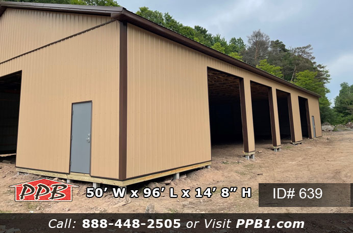 639 – Brown and Tan Commercial Building 50’x 96’x14’ 8”