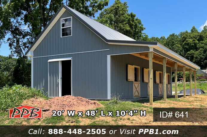 641 - Equestrian Building 20x48x10 with lean-to