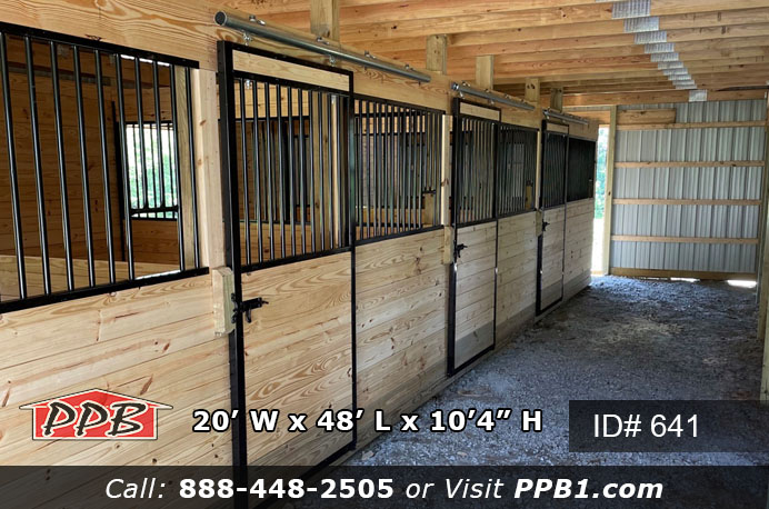 horse stalls and a tack room