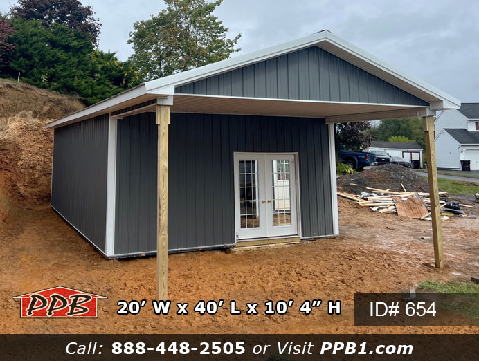 654 - Charcoal Garage with Carport