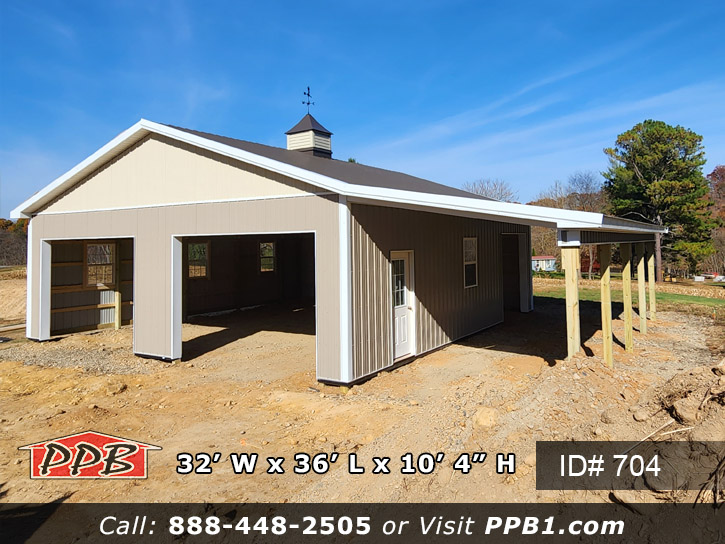 704 – Garage with Nice Lean-To