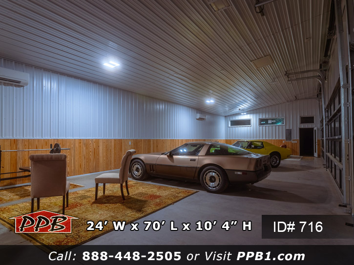Liner Panel Entry on Ceiling in Garage with LED Lights