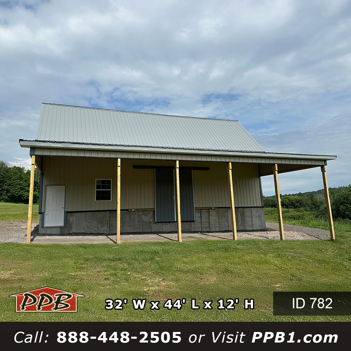 32x44 agricultural barn in Pennsylvania with slate metal roof