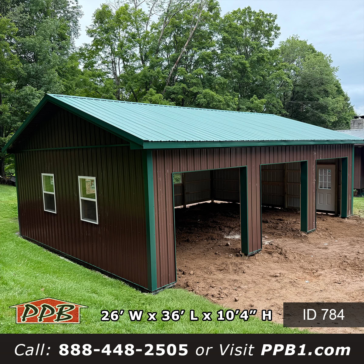Post Frame Garage in New York Pole barn New York with brown siding
