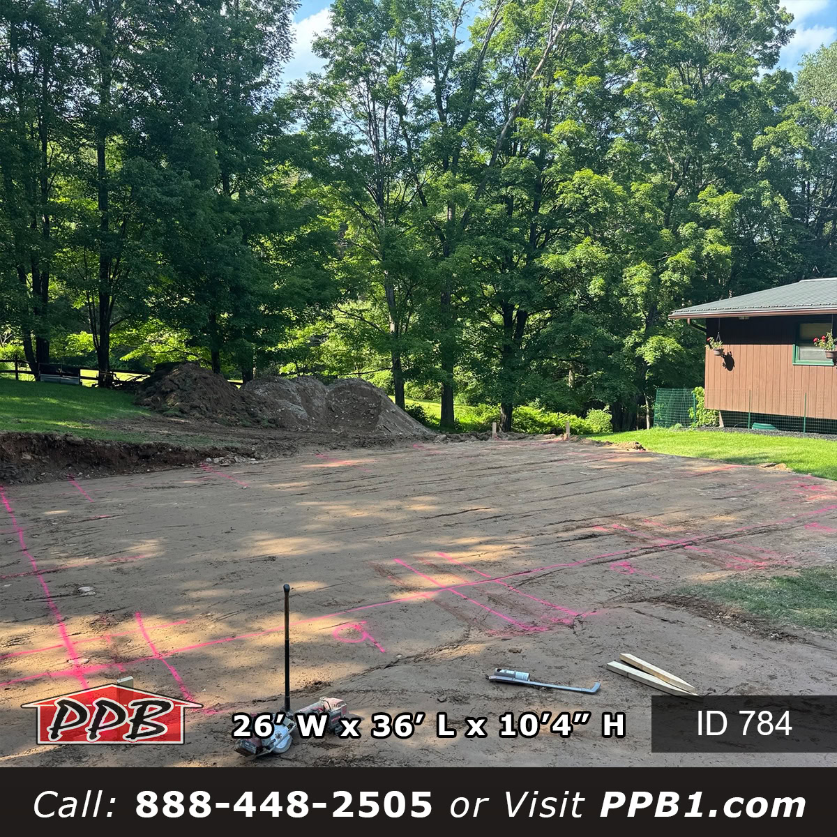 Brown Residential Garage – New York Brown metal garage with post frame construction