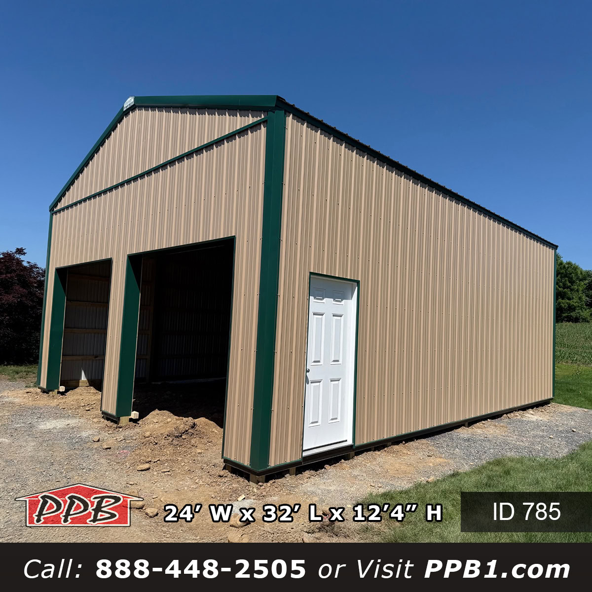pole barn garage side profile in Pennsylvania