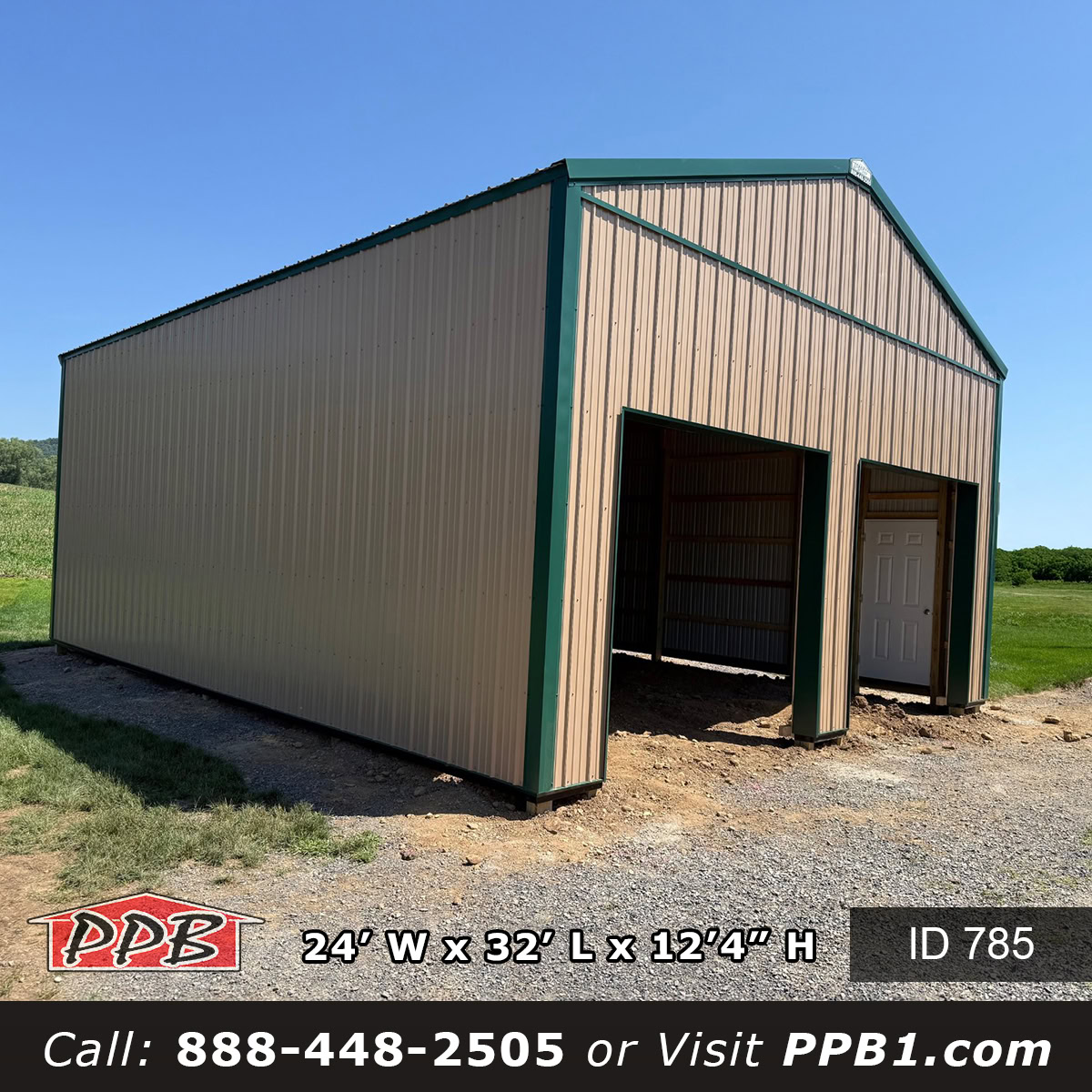 Pennsylvania pole barn with modern garage style