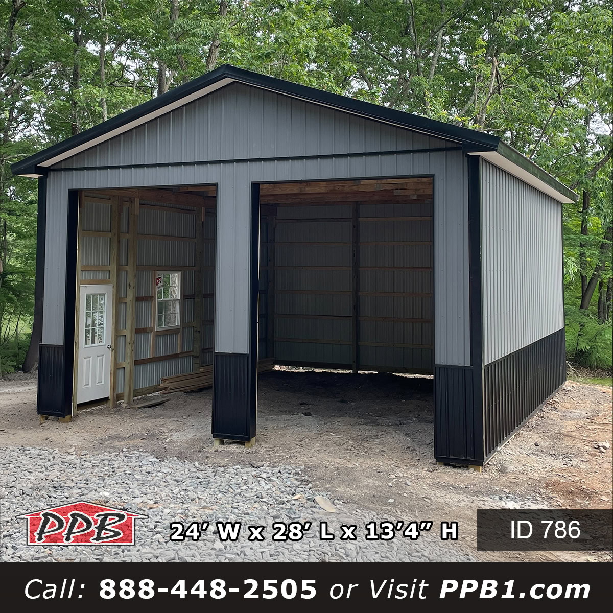 Durable Black Metal Roofing System charcoal metal garage with black roof in Pennsylvania