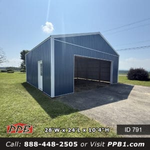 791 28x24x10 Pennsylvania Post Frame Garage