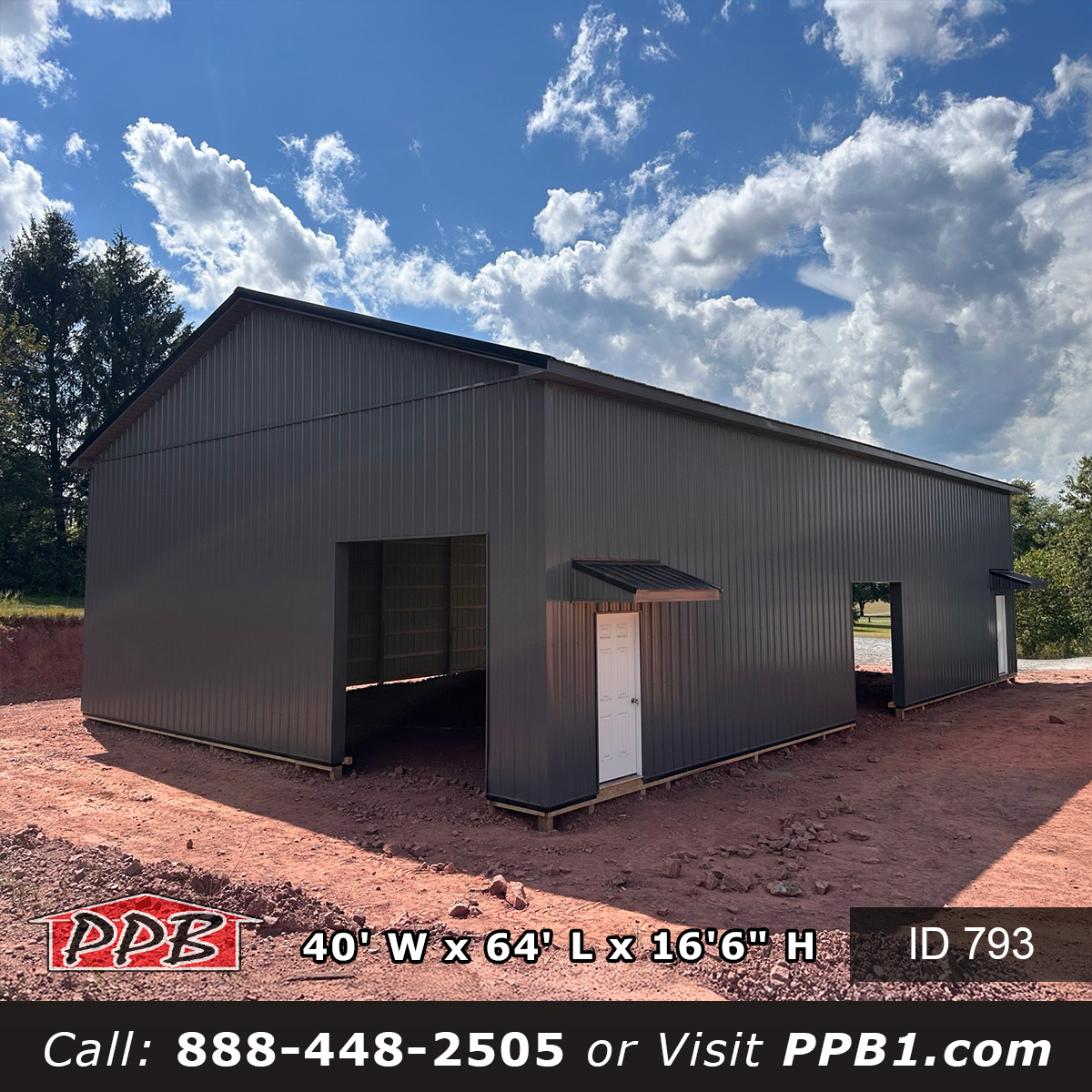 Charcoal Siding Garage Exterior Pennsylvania Garage Building with Black Roof