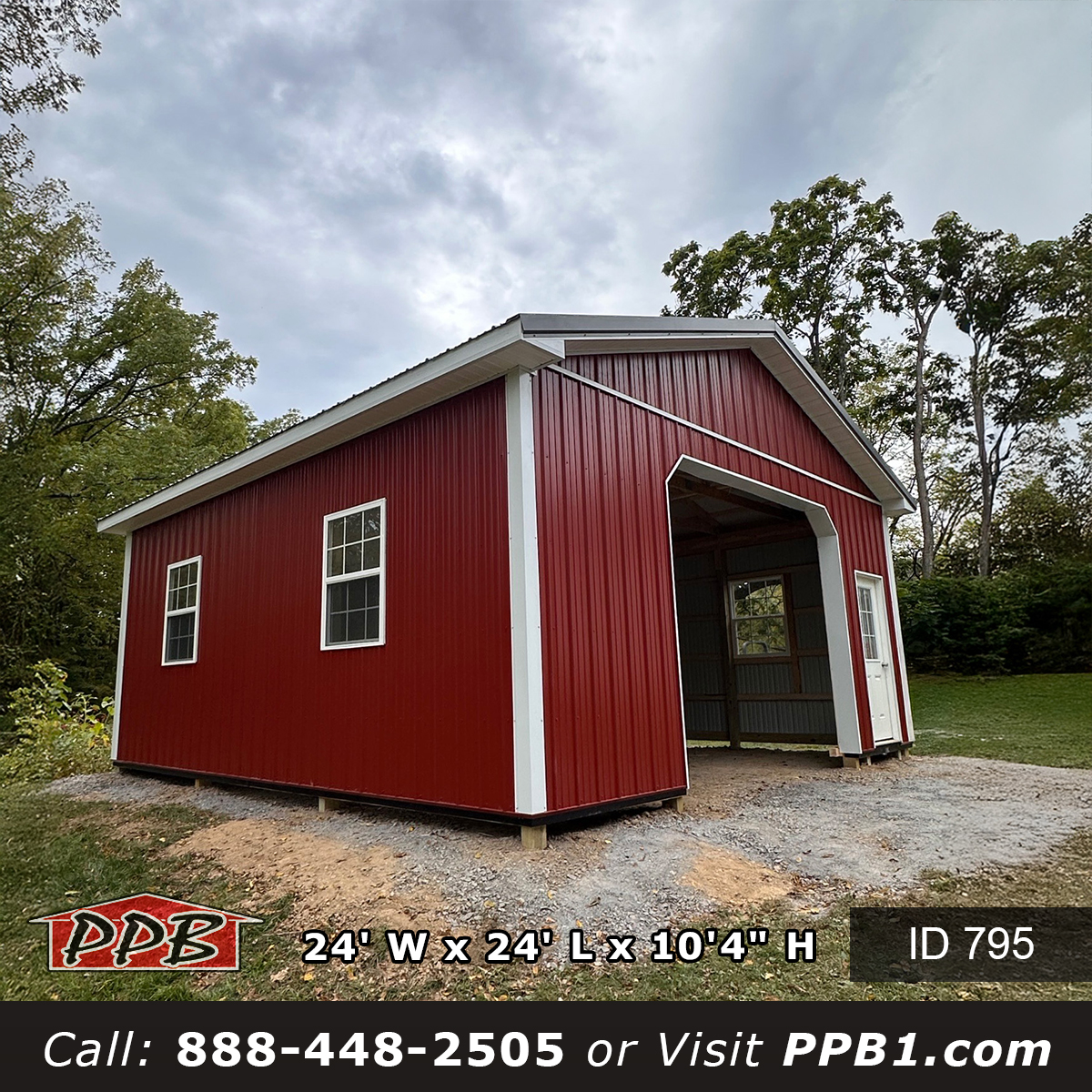 795 24x24x10 New York Post Frame Garage