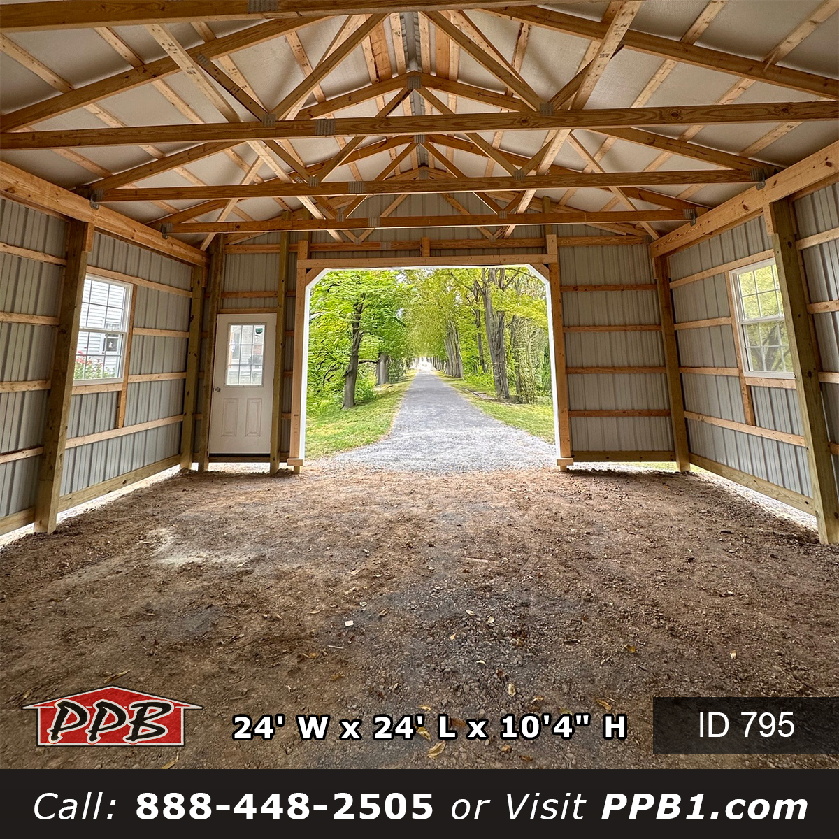 795 24x24x10 Red Metal Garage New York