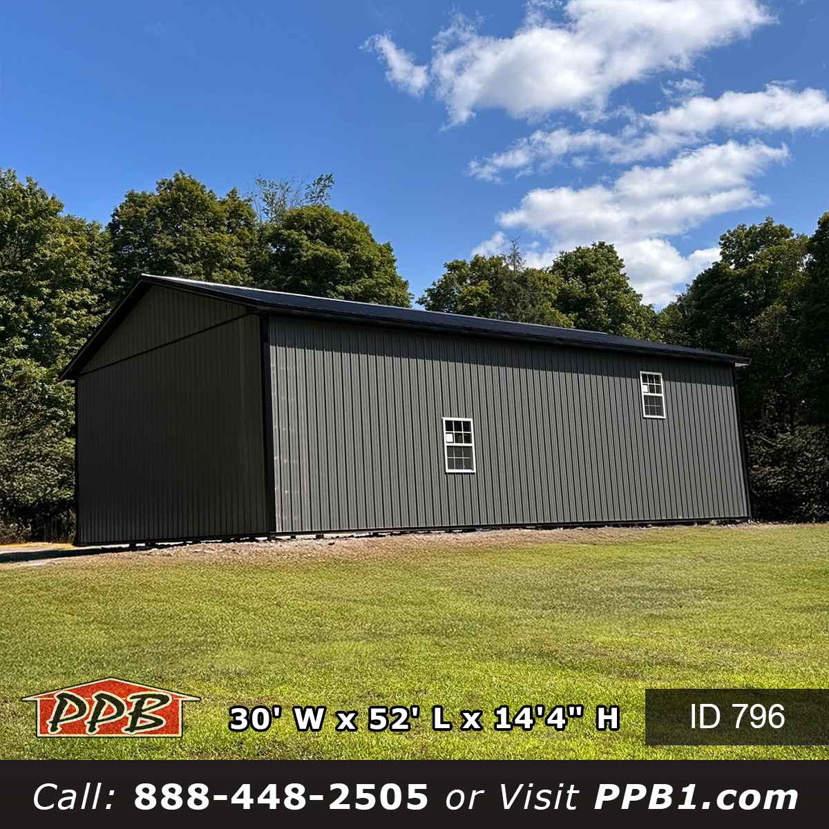 Pennsylvania Pole Barn Garage Charcoal siding