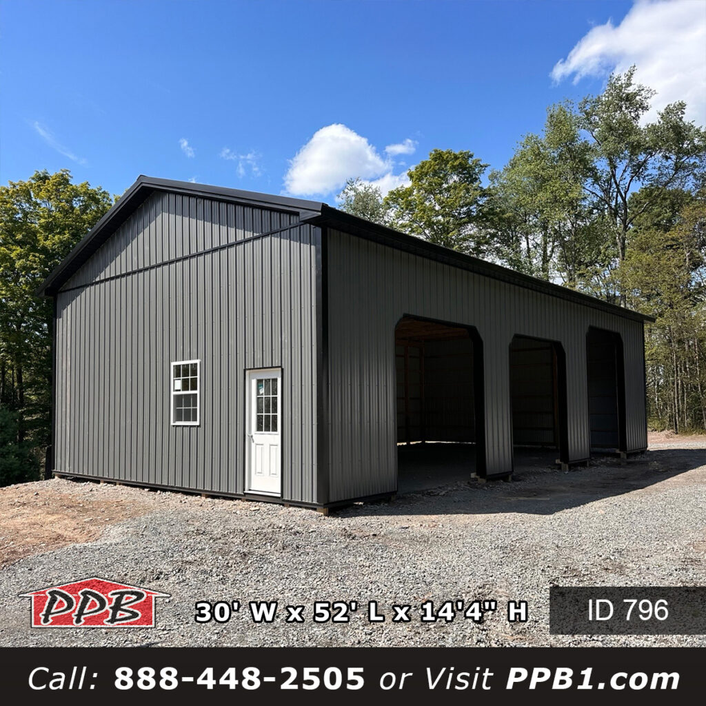 796 30x52x14 Pennsylvania Post Frame Garage