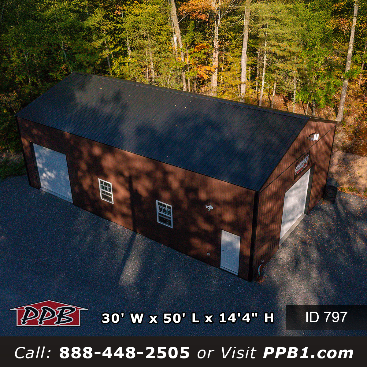 New York Pole Barn Brown and Black Garage