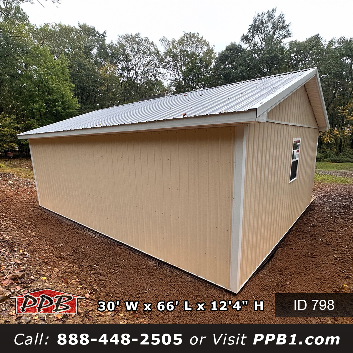 798 24x32x10 Two-Car Pole Barn Garage Pennsylvania