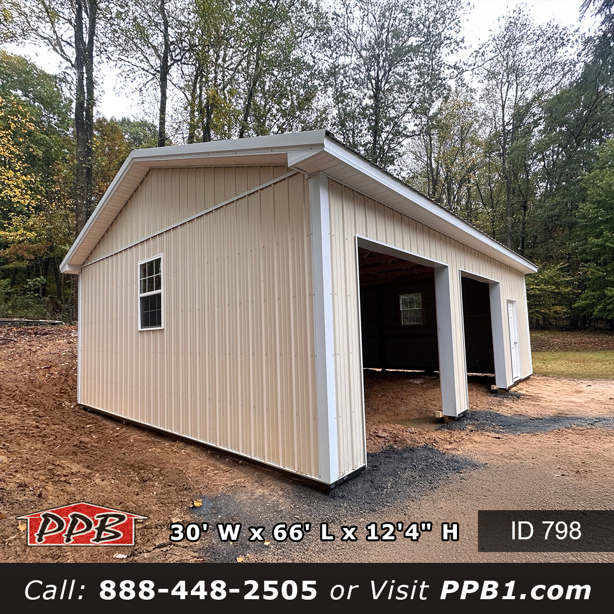 Pennsylvania Pole Barn Garage Beige Charcoal