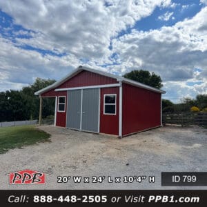 799 20x24x10 Maryland Post Frame Garage