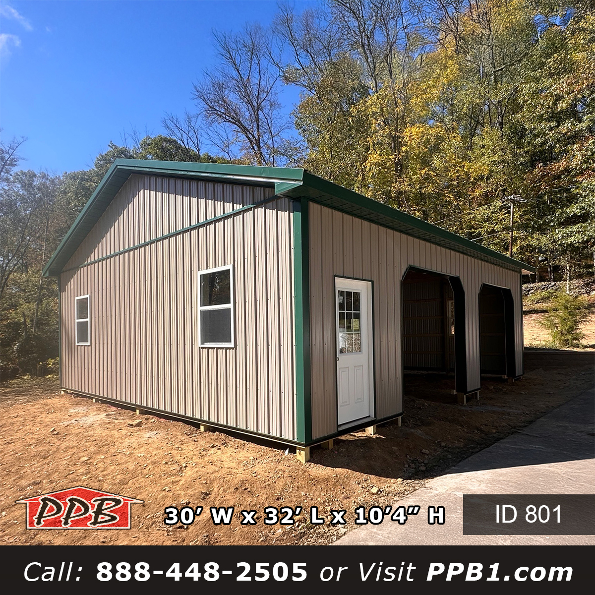 Clay Siding Metal Building in New Jersey Frontier Panel Clay and Ivy Green Garage Exterior