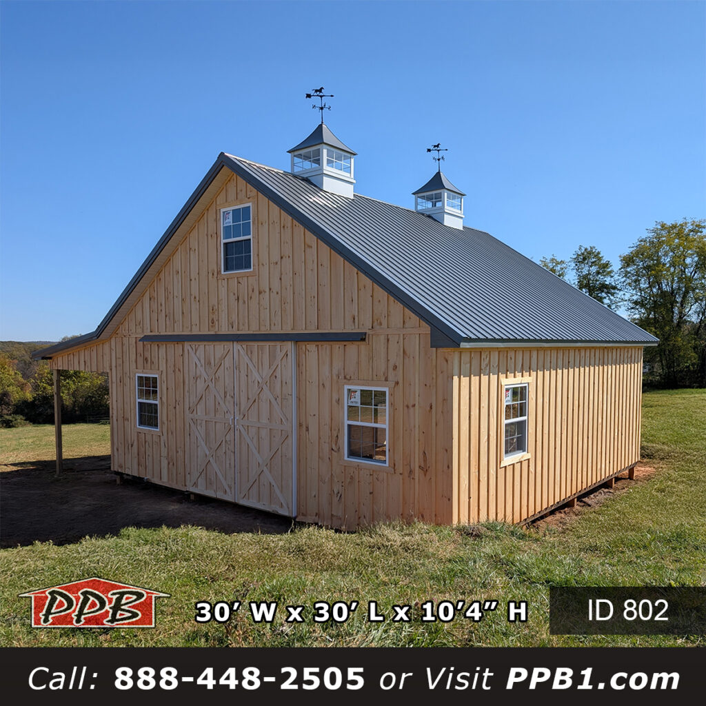 802 30x30x10 Maryland Post Frame Equestrian Barn