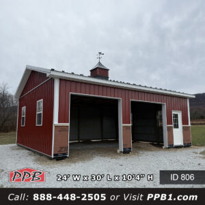806 24x30x10 Pennsylvania Post Frame Pole Barn Garage