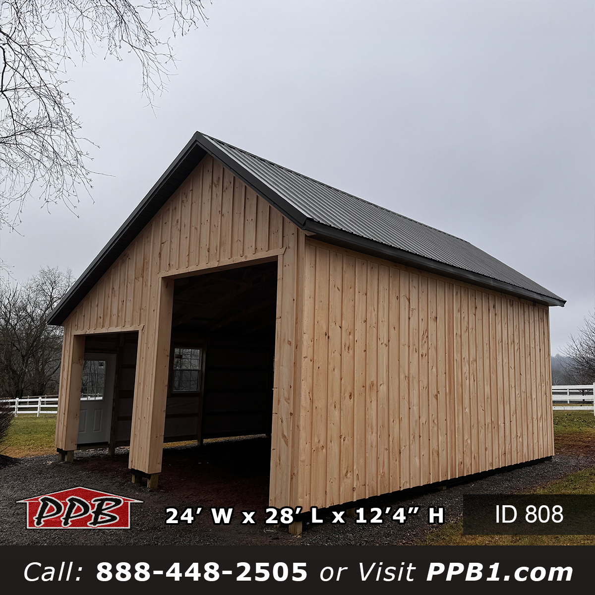 Board And Batten Garage with bronze metal roof