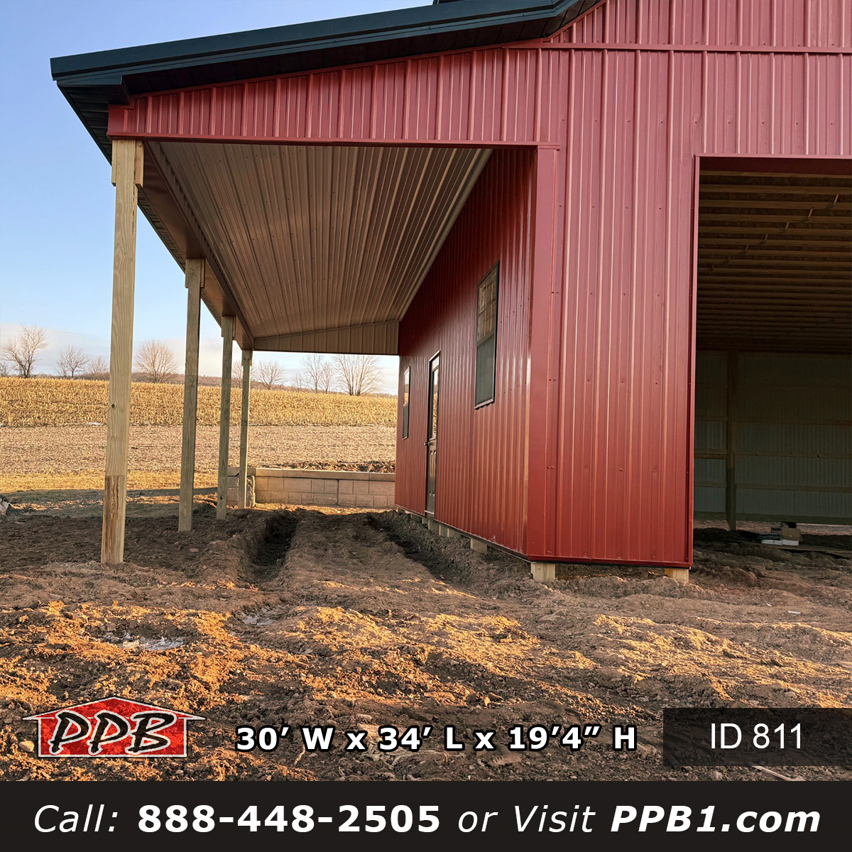 Pennsylvania red metal garage exterior view